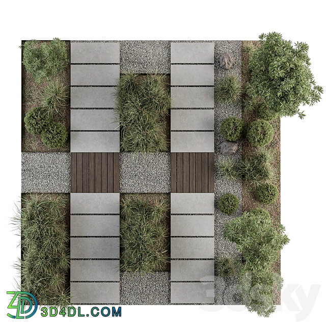 Urban Furniture Architecture Environment with Plants Set 67 Urban environment 3D Models