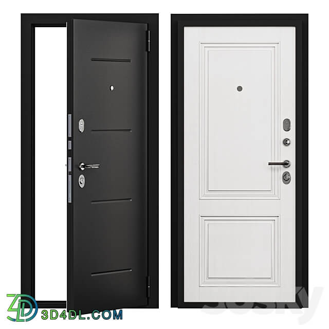 Entrance door metal STEEL DOOR PORTA S 104.К32 BIANCO VERALINGA 3D Models