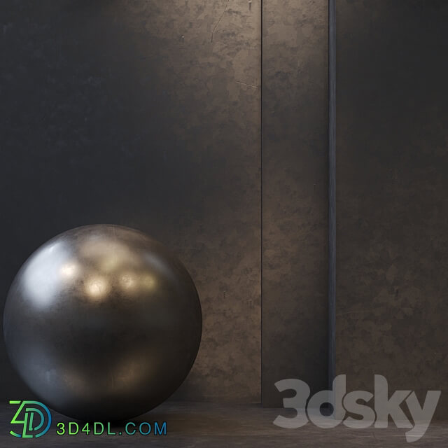 Metal Iron PBR Seamless 4k set09 3D Models