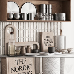 163 kitchen decor set accessories 06 scandi nordic menu 01 3D Models 
