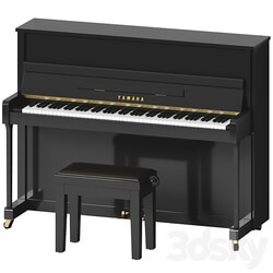 Yamaha b2 PE piano with bench 3D Models 