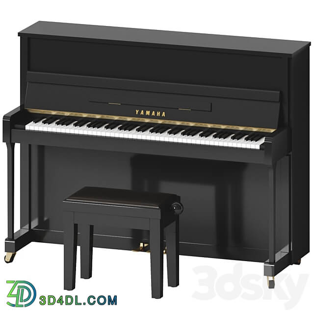 Yamaha b2 PE piano with bench 3D Models