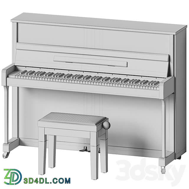 Yamaha b2 PE piano with bench 3D Models