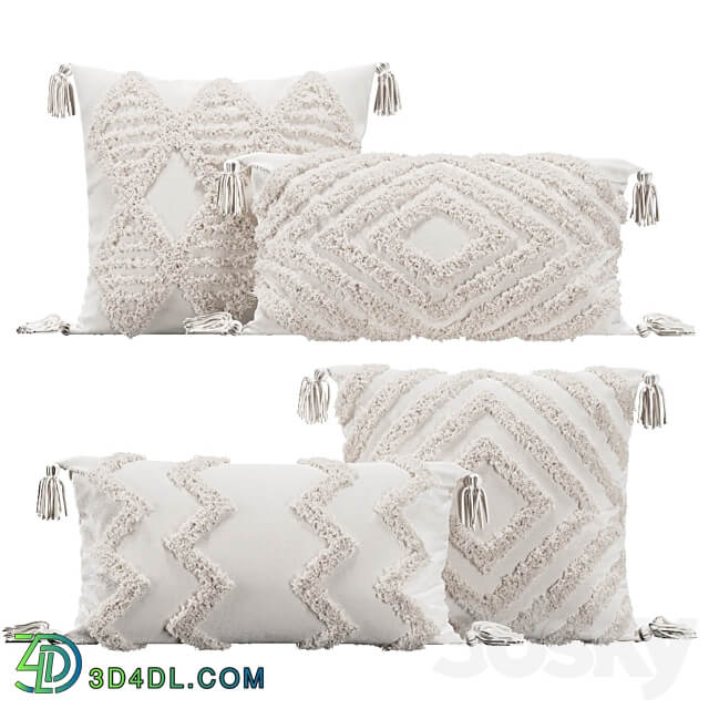 Pillows with fur geometric patterns 3D Models