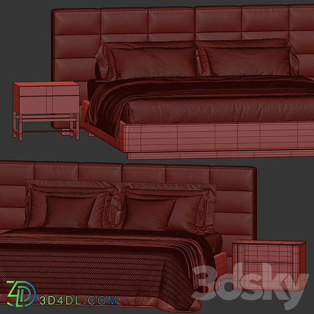 Minotti Lawrence Bed NO.2 Bed 3D Models