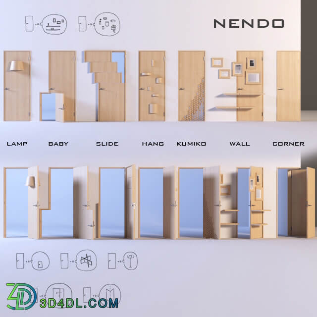 Seven Doors by Nendo seven door designs