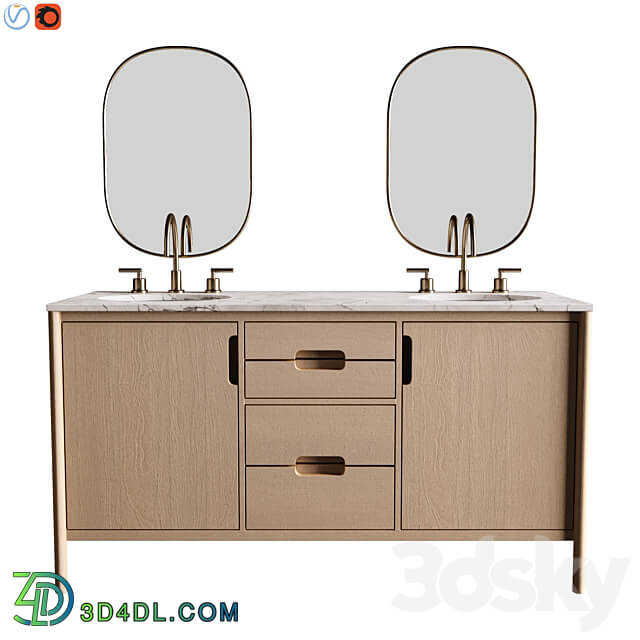 Manzanita 60 Double Sink Vanity 3D Models