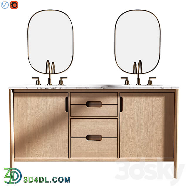 Manzanita 60 Double Sink Vanity 3D Models