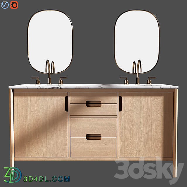 Manzanita 60 Double Sink Vanity 3D Models