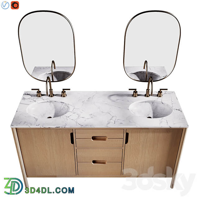 Manzanita 60 Double Sink Vanity 3D Models