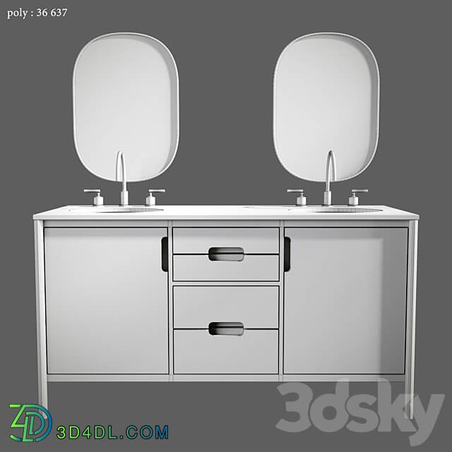 Manzanita 60 Double Sink Vanity 3D Models