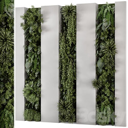 Indoor Wall Vertical Garden in Concrete Base Set 930 Fitowall 3D Models 