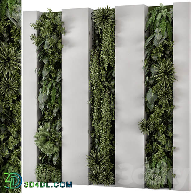 Indoor Wall Vertical Garden in Concrete Base Set 930 Fitowall 3D Models