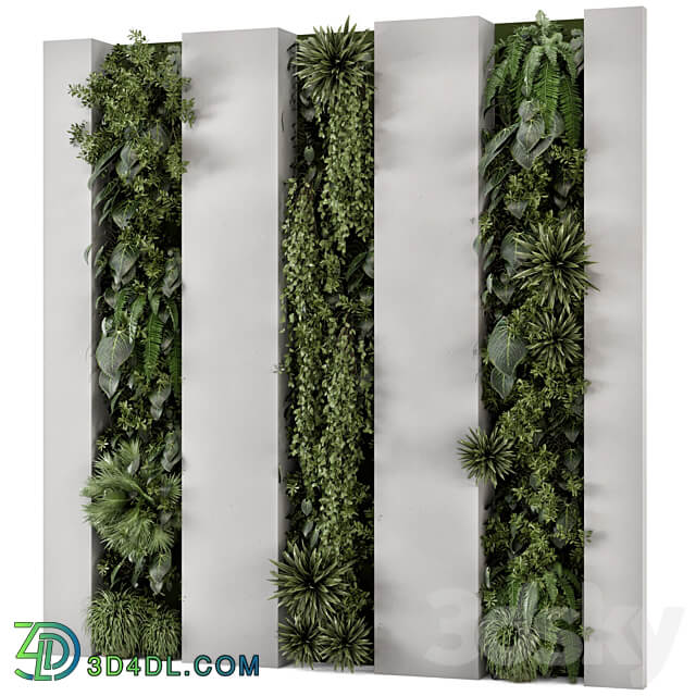 Indoor Wall Vertical Garden in Concrete Base Set 930 Fitowall 3D Models