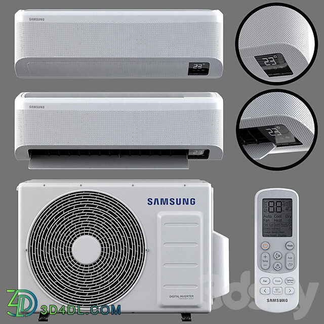 Air conditioner Samsung AR9500T Wind Free 3D Models