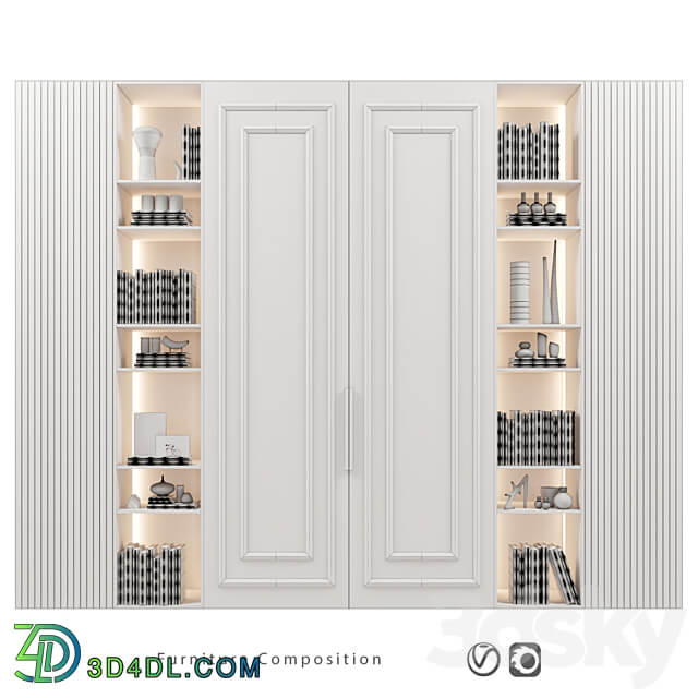 Furniture composition 241 Wardrobe Display cabinets 3D Models