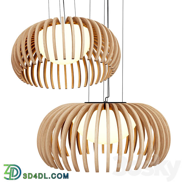 Makris Bollicina Wood Lamps Pendant light 3D Models