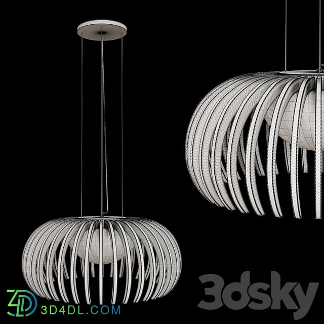 Makris Bollicina Wood Lamps Pendant light 3D Models