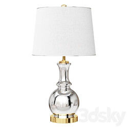 Lavelle 25 in. Mercury Silver Brass Gold Glass Table Lamp Set of 2 3D Models 