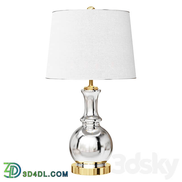 Lavelle 25 in. Mercury Silver Brass Gold Glass Table Lamp Set of 2 3D Models