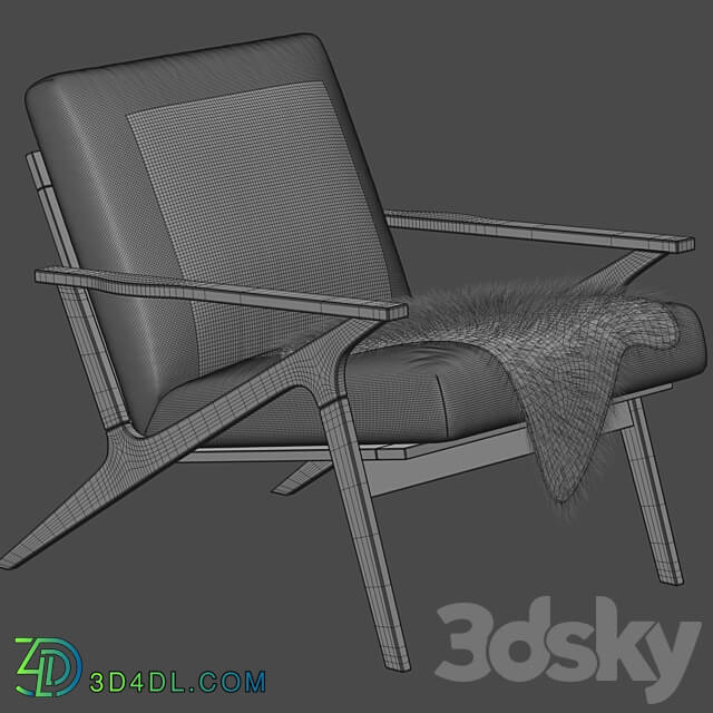 Cavett Wood Frame Chair 3D Models