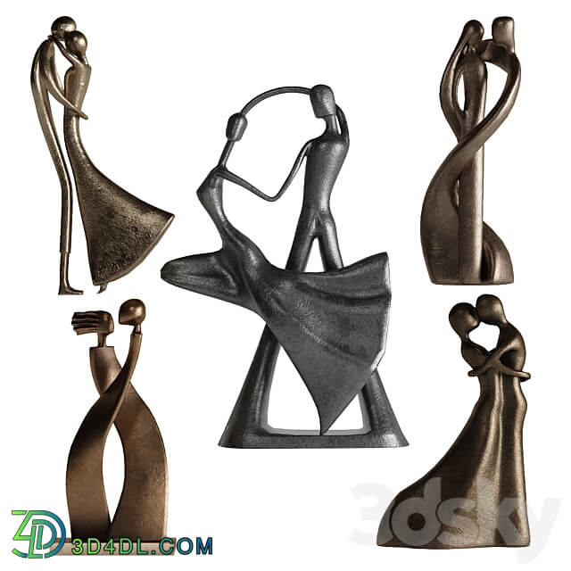 Human Abstract Sculptures 6 Love Position 3D Models