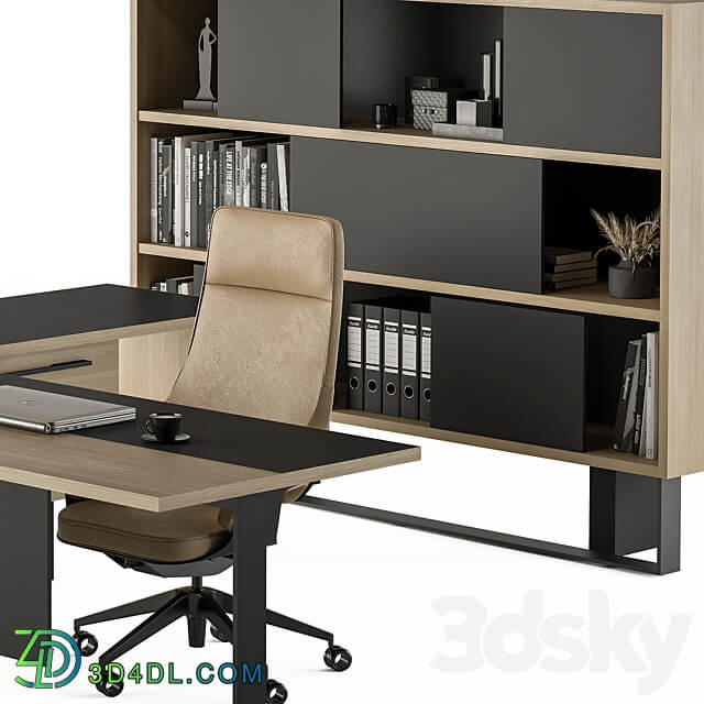 Manager Desk Set Office Furniture 359 3D Models