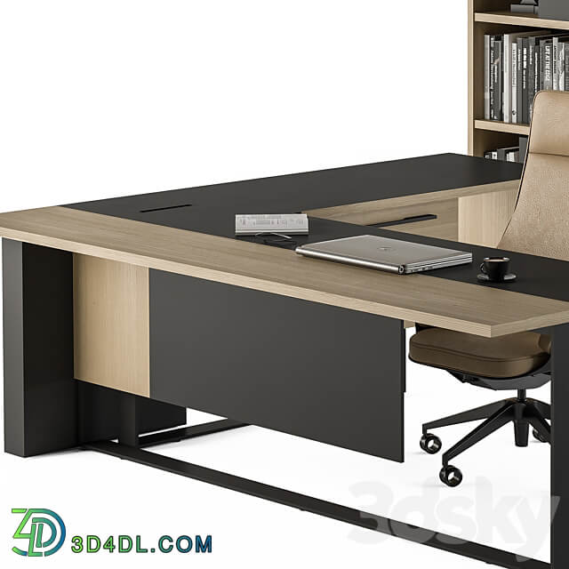 Manager Desk Set Office Furniture 359 3D Models