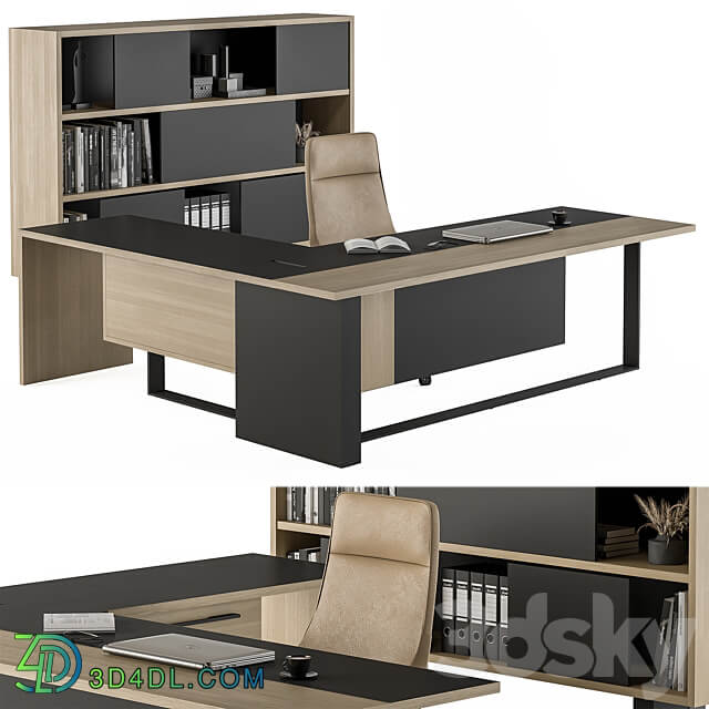 Manager Desk Set Office Furniture 359 3D Models