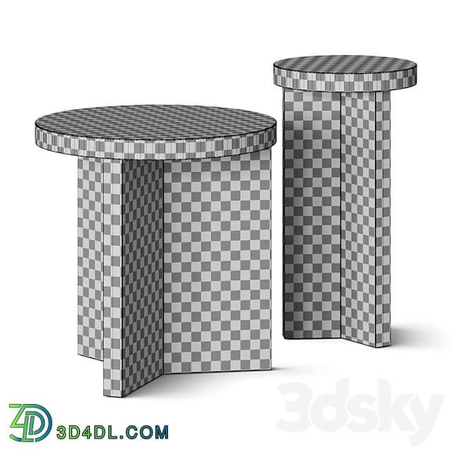 Pottery Barn Folsom Side Tables 3D Models