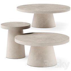 west elm Two Tone Concrete Round Side Coffee Tables 3D Models 