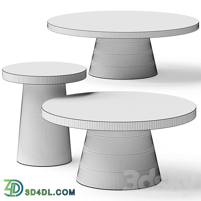 west elm Two Tone Concrete Round Side Coffee Tables 3D Models
