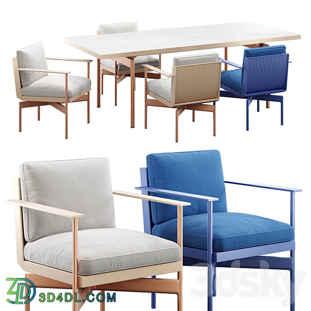GANDIABLASCO ONDE corona vray Table Chair 3D Models