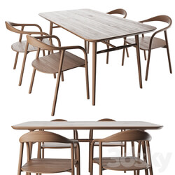 Table Typhoon with chairs Bio Table Chair 3D Models 