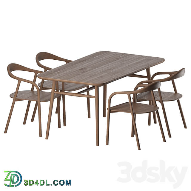 Table Typhoon with chairs Bio Table Chair 3D Models