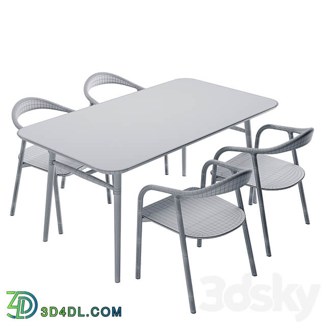 Table Typhoon with chairs Bio Table Chair 3D Models