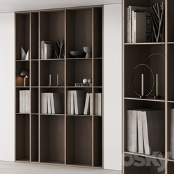 202 bookcase and rack 05 wooden with decor 01 3D Models 