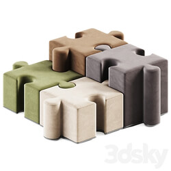 Puzzles Pouf by BuzziPuzzle Pouf 3D Models 