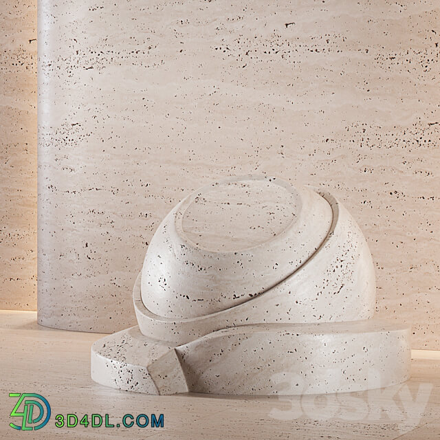 Travertine stone set seamless 3D Models