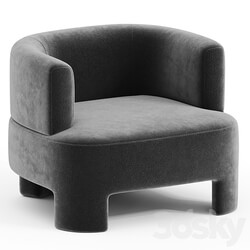 Fauteuil velours Darrel 3D Models 