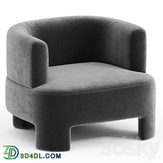 Fauteuil velours Darrel 3D Models