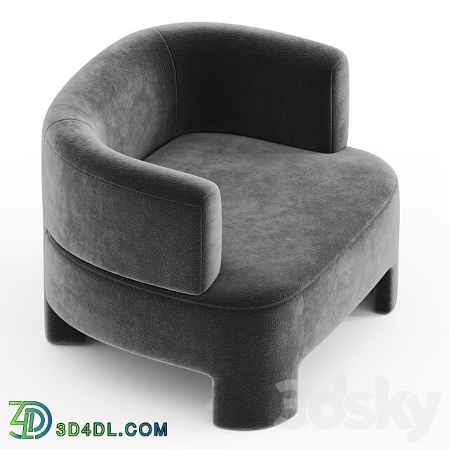 Fauteuil velours Darrel 3D Models