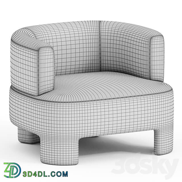 Fauteuil velours Darrel 3D Models