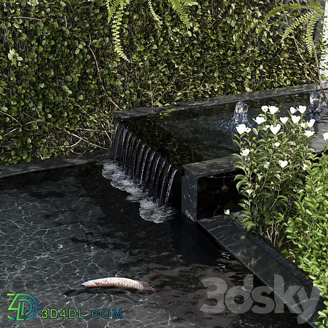 Water Ponds With Plants fish Other 3D Models