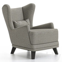 Armchair Oxford Velvet Navy Blue 3D Models 