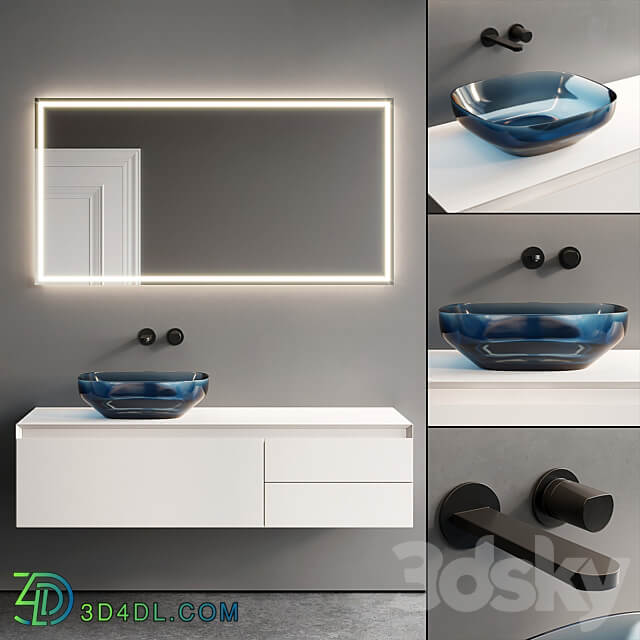 Antonio Lupi Panta Rei Vanity Unit Set 4 3D Models