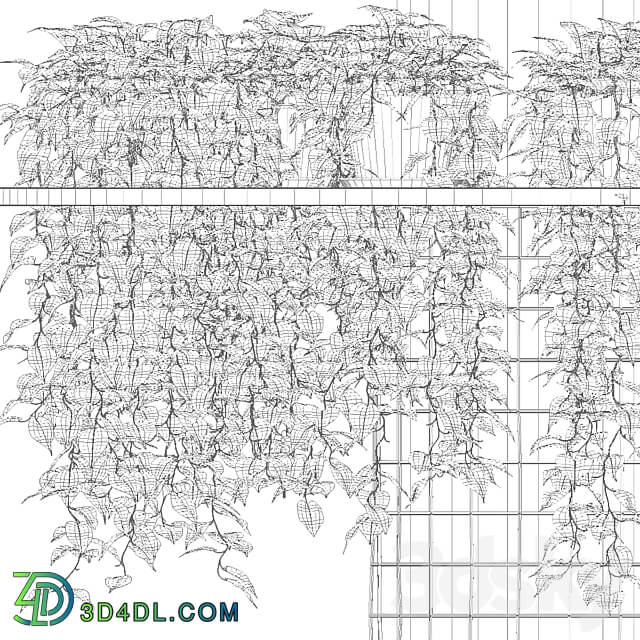 Column with hanging plants epipremnum 3D Models