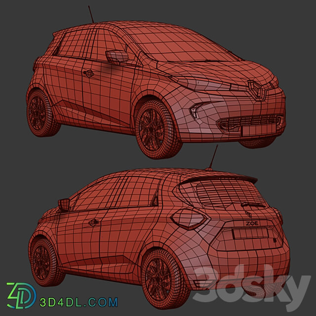 Renault Zoe 2013 3D Models