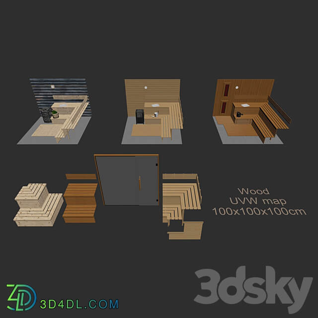 Sauna set Sauna constructor Miscellaneous 3D Models