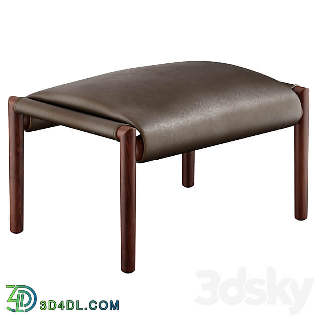 Leather footstool by Poltrona Frau 3D Models